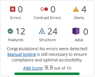Screenshot Webaim-Report